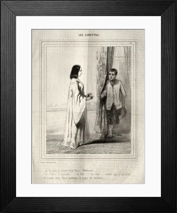 Framed Print : Les Lorettes, 1842. Creator: Paul Gavarni (French, 1804-1866) Framed Print : Les Lorettes, 1842. Creator: Paul Gavarni (French, 1804-1866)