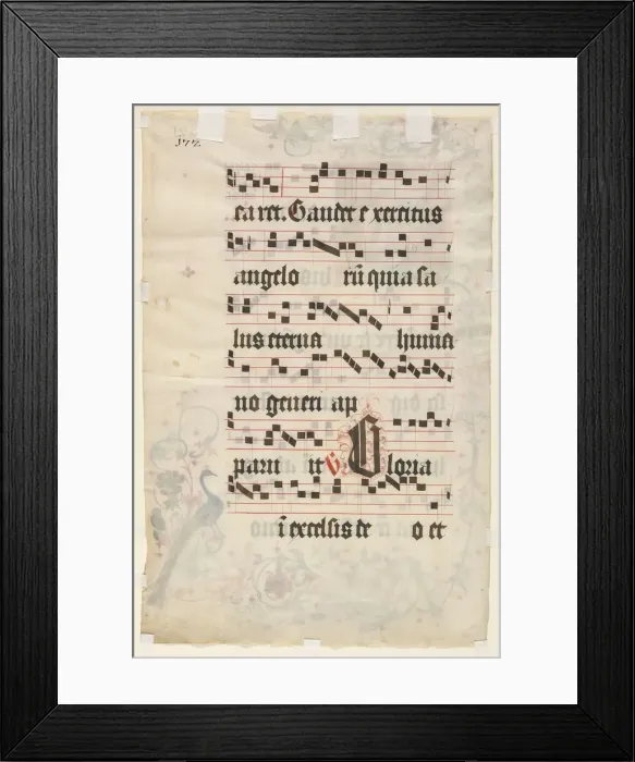 Framed Print : Leaf from an Antiphonary: Text (verso), c. 1480. Creator: Unknown Framed Print : Leaf from an Antiphonary: Text (verso), c. 1480. Creator: Unknown