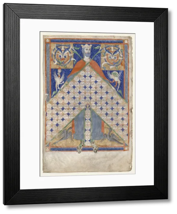 Framed Print : Leaf from Gratians Decretum: Table of Consanguinity, c. 1270-1300. Creator: Unknown Framed Print : Leaf from Gratians Decretum: Table of Consanguinity, c. 1270-1300. Creator: Unknown