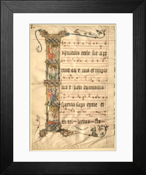 Framed Print : Leaf from the Wettinger Gradual: Historiated Initial (I) Framed Print : Leaf from the Wettinger Gradual: Historiated Initial (I)