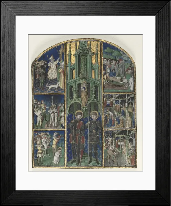 Framed Print : Leaf from the Hours of Duke Louis of Savoy: Saints Nereus and Achilleus, mid-1400s Framed Print : Leaf from the Hours of Duke Louis of Savoy: Saints Nereus and Achilleus, mid-1400s