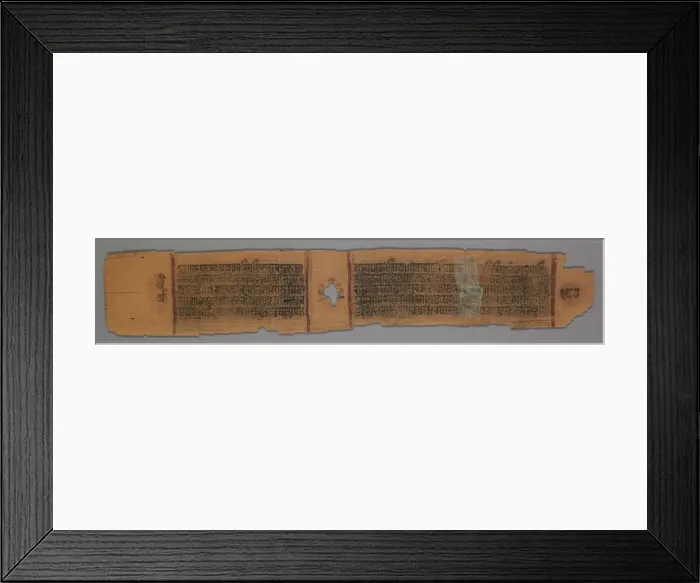 Framed Print : Leaf from a Jain Manuscript: The Story of Kalakacharya: Nuns Teaching Women (verso), 1278 Framed Print : Leaf from a Jain Manuscript: The Story of Kalakacharya: Nuns Teaching Women (verso), 1278