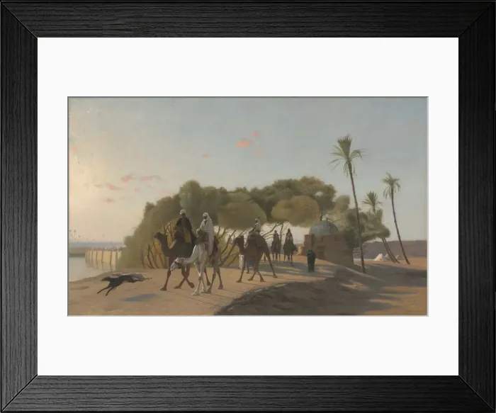 Framed Print : Leaving the Oasis, 1880s. Creator: Jean-Leon Gerome (French, 1824-1904) Framed Print : Leaving the Oasis, 1880s. Creator: Jean-Leon Gerome (French, 1824-1904)