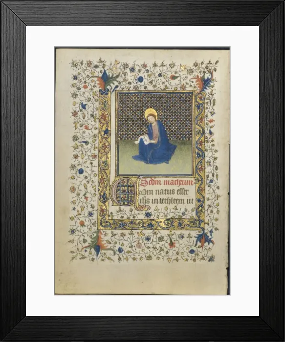 Framed Print : Leaf from a Book of Hours: St. Matthew, c. 1415-20. Creator: Limbourg Brothers (Netherlandish) Framed Print : Leaf from a Book of Hours: St. Matthew, c. 1415-20. Creator: Limbourg Brothers (Netherlandish)