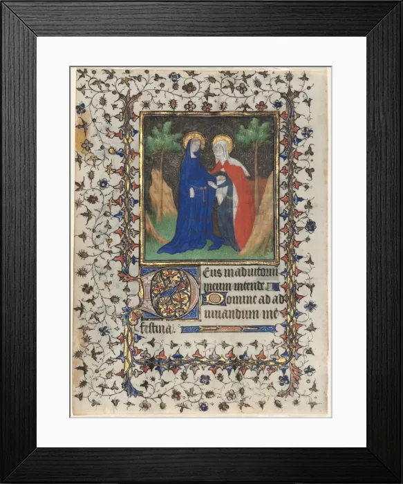 Framed Print : Leaves from a Book of Hours: The Visitation and Christ in Judgment, c. 1415. Creator Framed Print : Leaves from a Book of Hours: The Visitation and Christ in Judgment, c. 1415. Creator