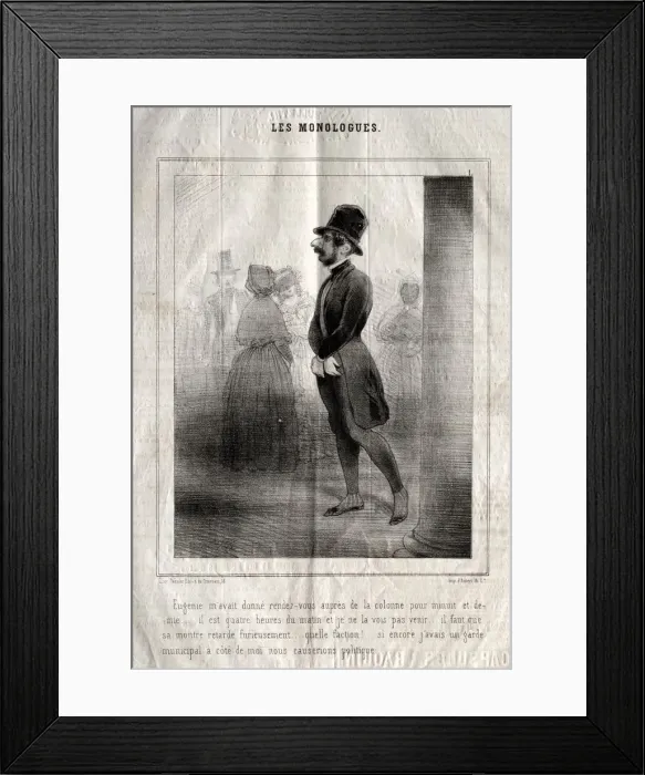 Framed Print : Les Monologues: Eugenie mavait donne rendez-vous aupres de la colonne Framed Print : Les Monologues: Eugenie mavait donne rendez-vous aupres de la colonne
