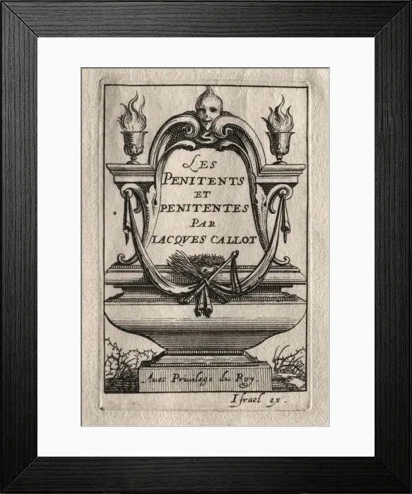 Framed Print : Les Penitents: Frontispiece. Creator: Abraham Bosse (French, 1602-1676); Jacques Callot (French Framed Print : Les Penitents: Frontispiece. Creator: Abraham Bosse (French, 1602-1676); Jacques Callot (French