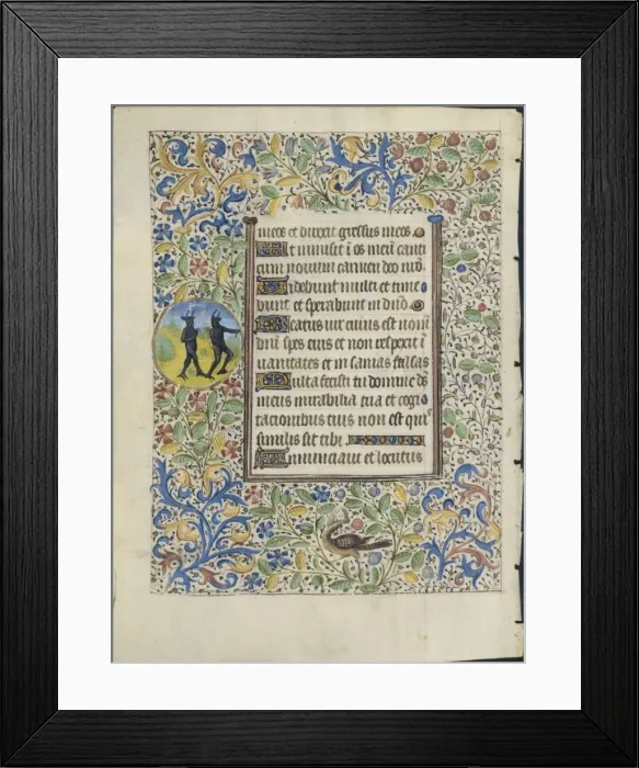 Framed Print : Leaf from a Book of Hours: Two Devils (verso), c. 1460. Creator: Coetivy Master (French) Framed Print : Leaf from a Book of Hours: Two Devils (verso), c. 1460. Creator: Coetivy Master (French)