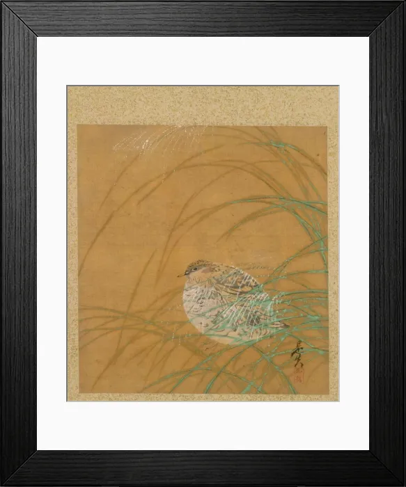 Framed Print : Leaf from Album of Seasonal Themes: Shoreline with Birds, 1847. Creator: Shibata Zeshin (Japanese
