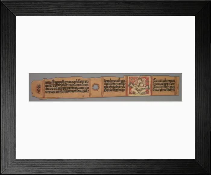 Framed Print : Leaf from a Jain Manuscript: The Story of Kalakacharya of Devachandra: Text (recto), 1279