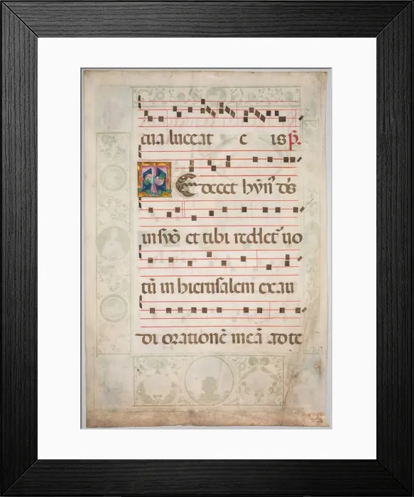 Framed Print : Leaf from a Gradual: Decorated Initial (verso), c. 1480. Creator: Jacopo Filippo d Argenta Framed Print : Leaf from a Gradual: Decorated Initial (verso), c. 1480. Creator: Jacopo Filippo d Argenta