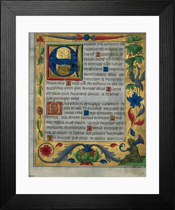 Framed Print : Leaf from a Psalter and Prayerbook... (1 of 3 Excised Leaves), c. 1524. Creator: Unknown Framed Print : Leaf from a Psalter and Prayerbook... (1 of 3 Excised Leaves), c. 1524. Creator: Unknown