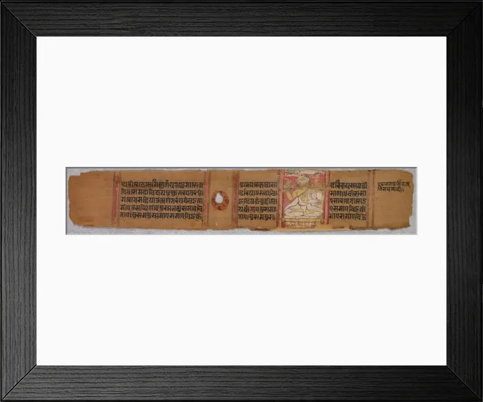 Framed Print : Leaf from a Jain Manuscript: Kalpa-sutra (verso), 1279. Creator: Unknown Framed Print : Leaf from a Jain Manuscript: Kalpa-sutra (verso), 1279. Creator: Unknown