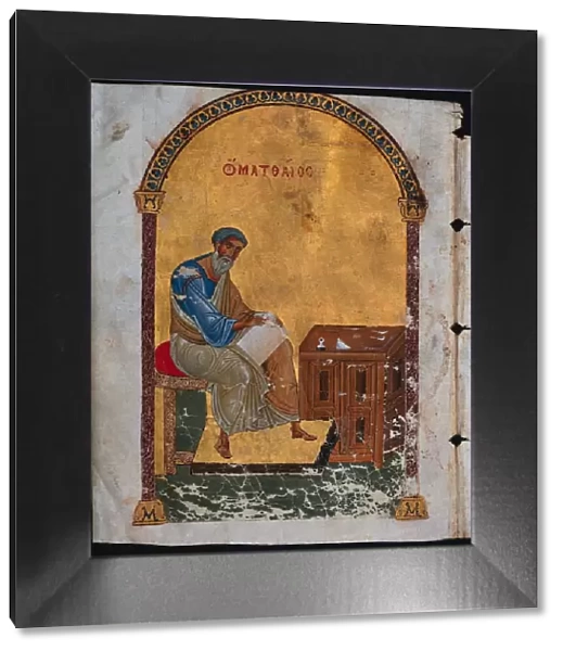 Leaf from a Lectionary with St. Matthew, 1057-1063. Creator: Unknown