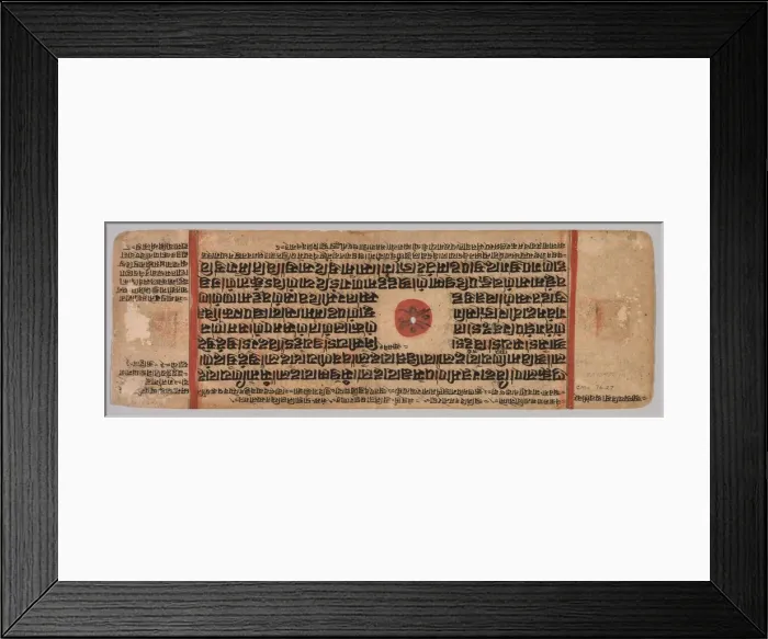 Framed Print : Leaf from a Jain Manuscript: Kalpa-sutra: Birth of Mahavira, folio 40 (verso), c. 1400 Framed Print : Leaf from a Jain Manuscript: Kalpa-sutra: Birth of Mahavira, folio 40 (verso), c. 1400