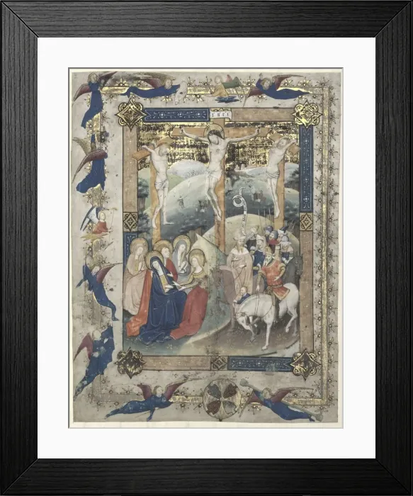 Framed Print : Leaf from a Missal: The Crucifixion (Frontispiece for the Canon of the Mass), c. 1440-1450 Framed Print : Leaf from a Missal: The Crucifixion (Frontispiece for the Canon of the Mass), c. 1440-1450