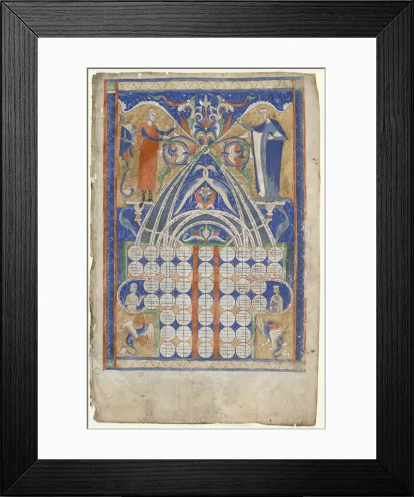 Framed Print : Leaf from Gratians Decretum: Table of Affinity, c. 1270-1300. Creator: Unknown Framed Print : Leaf from Gratians Decretum: Table of Affinity, c. 1270-1300. Creator: Unknown
