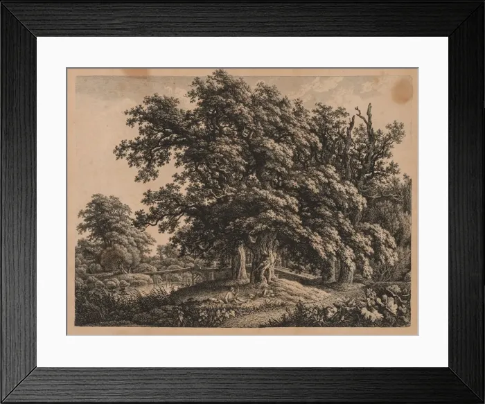 Framed Print : Landscape and Bridge with Three Figures. Creator: Carl Wilhelm I Kolbe (German, 1757-1835) Framed Print : Landscape and Bridge with Three Figures. Creator: Carl Wilhelm I Kolbe (German, 1757-1835)