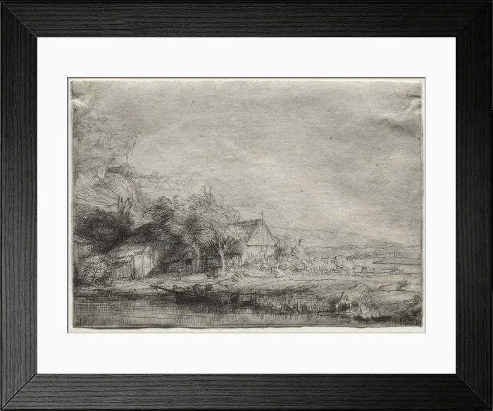 Framed Print : Landscape with a Cow, c. 1650. Creator: Rembrandt van Rijn (Dutch, 1606-1669) Framed Print : Landscape with a Cow, c. 1650. Creator: Rembrandt van Rijn (Dutch, 1606-1669)
