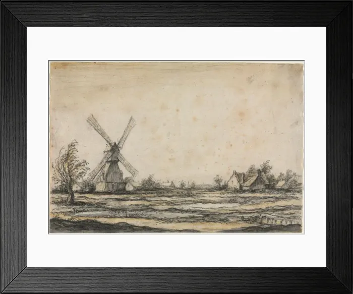 Framed Print : Landscape with a Windmill near a Farmstead, 1642-1644. Creator: Aelbert Cuyp (Dutch, 1620-1691) Framed Print : Landscape with a Windmill near a Farmstead, 1642-1644. Creator: Aelbert Cuyp (Dutch, 1620-1691)