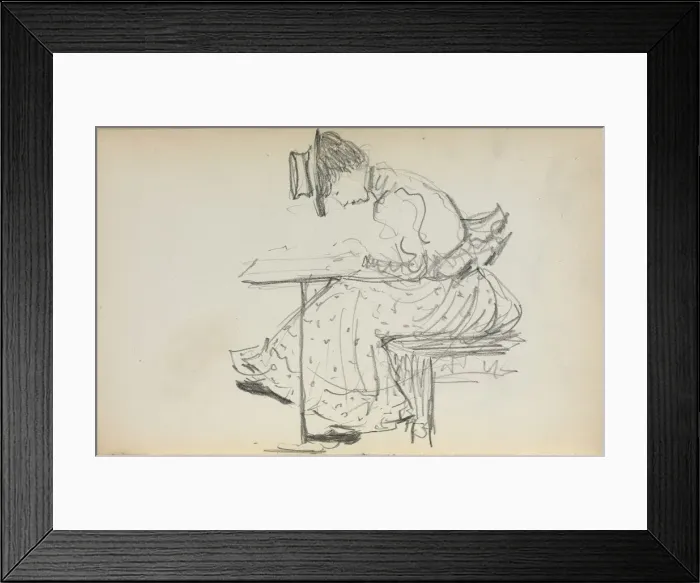 Framed Print : Italian Sketchbook: Seated Woman (page 107), 1898-1899. Creator: Maurice Prendergast (American Framed Print : Italian Sketchbook: Seated Woman (page 107), 1898-1899. Creator: Maurice Prendergast (American