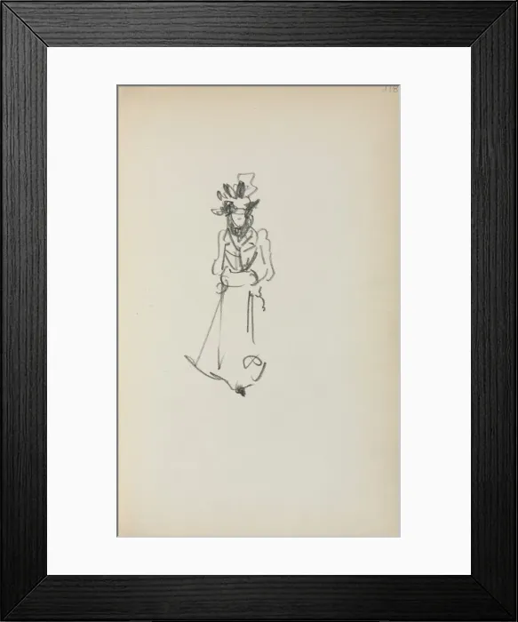 Framed Print : Italian Sketchbook: Standing Woman ( page 118), 1898-1899. Creator: Maurice Prendergast (American Framed Print : Italian Sketchbook: Standing Woman ( page 118), 1898-1899. Creator: Maurice Prendergast (American