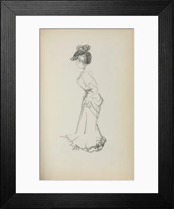 Framed Print : Italian Sketchbook: Standing Woman (page 167), 1898-1899. Creator: Maurice Prendergast (American Framed Print : Italian Sketchbook: Standing Woman (page 167), 1898-1899. Creator: Maurice Prendergast (American