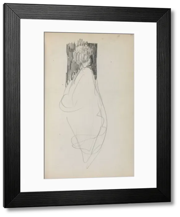 Framed Print : Italian Sketchbook: Standing Woman (page 50), 1898-1899. Creator: Maurice Prendergast (American Framed Print : Italian Sketchbook: Standing Woman (page 50), 1898-1899. Creator: Maurice Prendergast (American