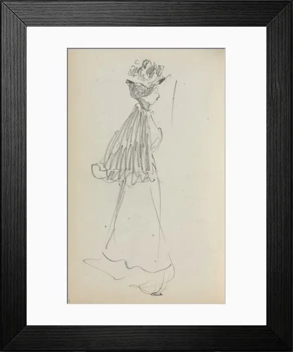 Framed Print : Italian Sketchbook: Standing Woman in profile (page 130), 1898-1899. Creator: Maurice Prendergast Framed Print : Italian Sketchbook: Standing Woman in profile (page 130), 1898-1899. Creator: Maurice Prendergast