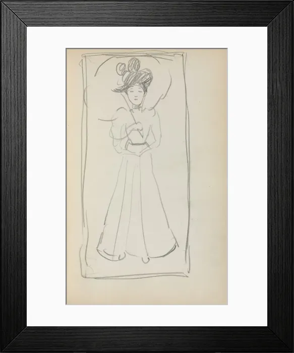 Framed Print : Italian Sketchbook: Standing woman with parasol (page 233), 1898-1899 Framed Print : Italian Sketchbook: Standing woman with parasol (page 233), 1898-1899