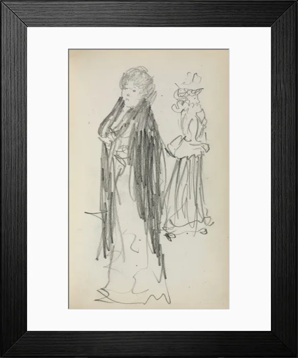Framed Print : Italian Sketchbook: Two Standing Women (page 129), 1898-1899. Creator: Maurice Prendergast Framed Print : Italian Sketchbook: Two Standing Women (page 129), 1898-1899. Creator: Maurice Prendergast