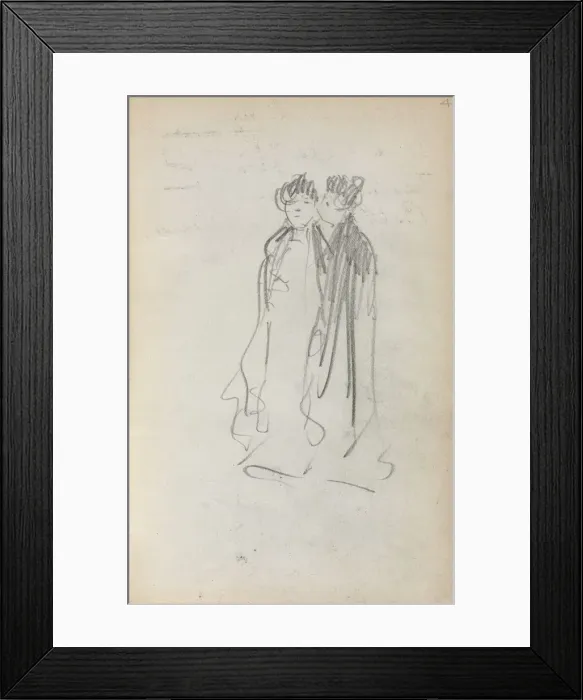 Framed Print : Italian Sketchbook: Two Standing Women (page 4), 1898-1899. Creator: Maurice Prendergast (American Framed Print : Italian Sketchbook: Two Standing Women (page 4), 1898-1899. Creator: Maurice Prendergast (American
