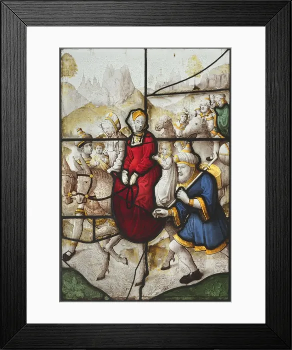 Framed Print : Jacob Returning to Canaan with Rachael and Leah Pursued by Laban, c. 1525. Creator: Unknown Framed Print : Jacob Returning to Canaan with Rachael and Leah Pursued by Laban, c. 1525. Creator: Unknown