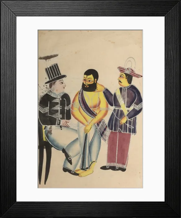 Framed Print : Jailer Receiving the Mahant of Tarakeshwar in Prison, 1800s. Creator: Unknown Framed Print : Jailer Receiving the Mahant of Tarakeshwar in Prison, 1800s. Creator: Unknown