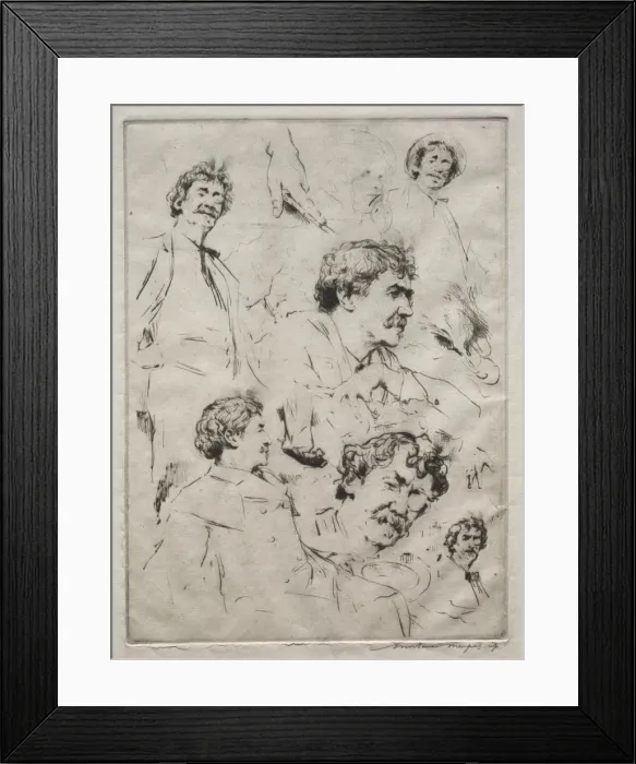 Framed Print : James MacNeill Whistler. Creator: Mortimer Menpes (British, 1860-1938)
