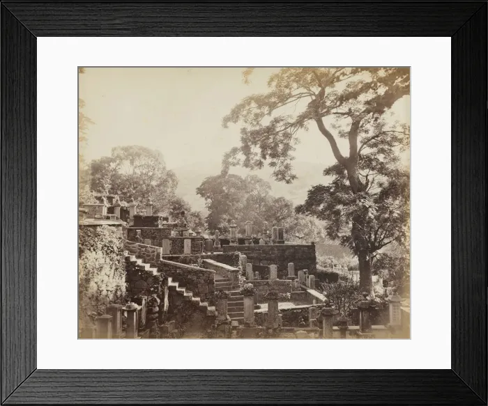 Framed Print : Japanese Temple Graveyard, Shuntoji, Nagasaki, c. 1867. Creator: Felice A. Beato (British Framed Print : Japanese Temple Graveyard, Shuntoji, Nagasaki, c. 1867. Creator: Felice A. Beato (British