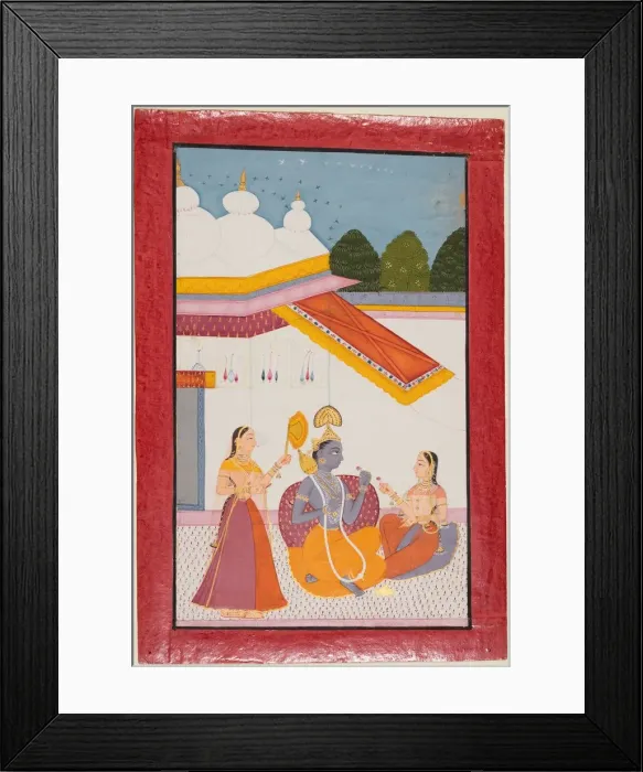 Framed Print : Krishna under a canopy, c. 1680. Creator: Unknown Framed Print : Krishna under a canopy, c. 1680. Creator: Unknown