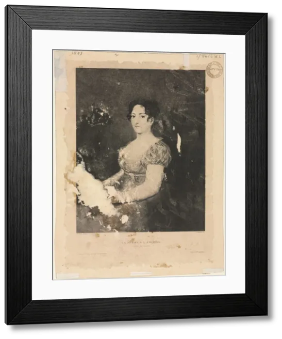 Framed Print : La femme a leventail, after Goya (verso), 1900 Framed Print : La femme a leventail, after Goya (verso), 1900