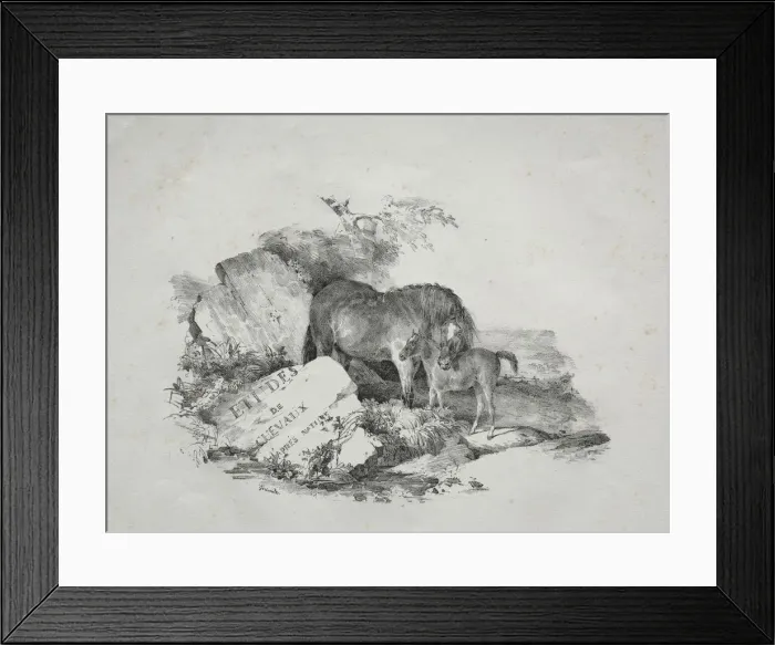 Framed Print : La Jument et son poulain. Creator: Theodore Gericault (French, 1791-1824) Framed Print : La Jument et son poulain. Creator: Theodore Gericault (French, 1791-1824)