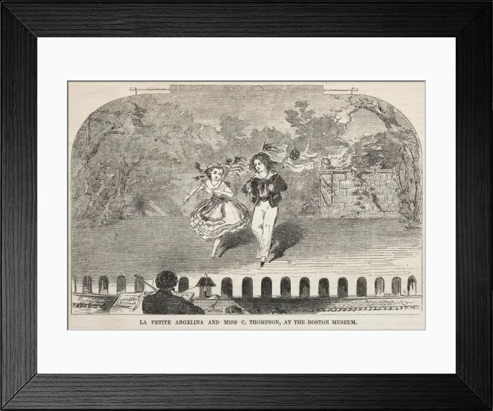 Framed Print : La Petite Angelina and Miss C. Thompson, at the Boston Museum, 1859. Creator: Winslow Homer Framed Print : La Petite Angelina and Miss C. Thompson, at the Boston Museum, 1859. Creator: Winslow Homer