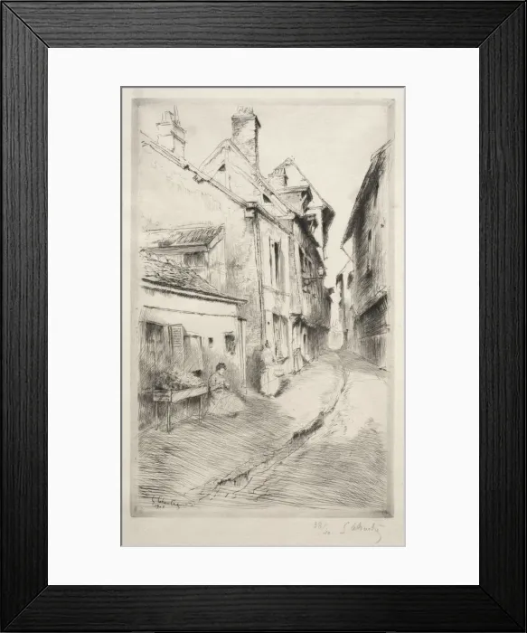 Framed Print : La rue de lEcole a Troyes, 1902. Creator: Gustave Leheutre (French, 1861-1932) Framed Print : La rue de lEcole a Troyes, 1902. Creator: Gustave Leheutre (French, 1861-1932)
