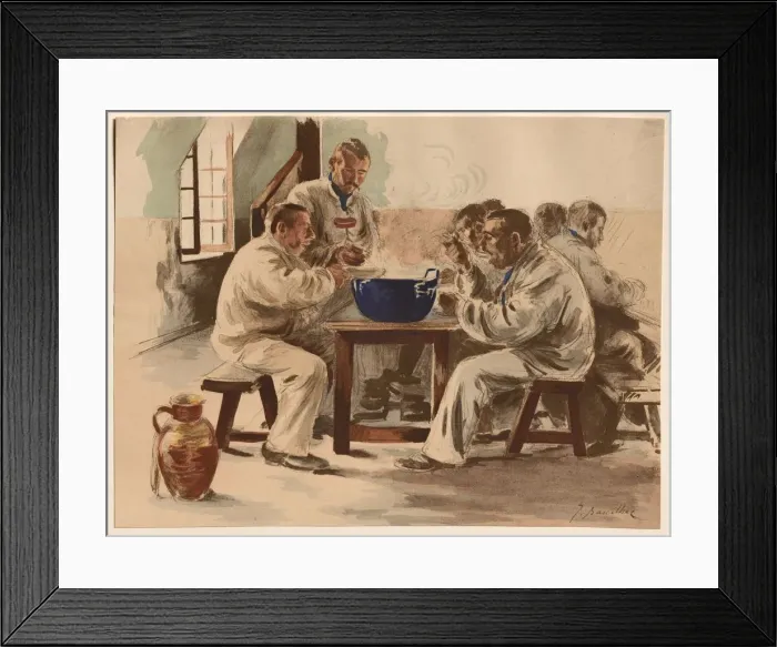 Framed Print : La Soupe a la Chambree, 1899. Creator: Jacques Baseilhac (French, 1874-1903) Framed Print : La Soupe a la Chambree, 1899. Creator: Jacques Baseilhac (French, 1874-1903)
