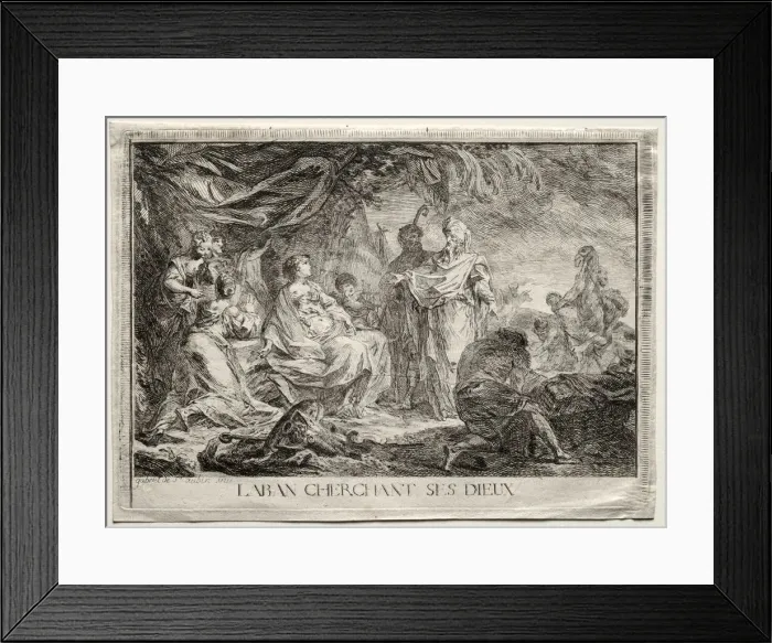 Framed Print : Laban cherchant ses dieux. Creator: Augustin de Saint-Aubin (French, 1736-1807) Framed Print : Laban cherchant ses dieux. Creator: Augustin de Saint-Aubin (French, 1736-1807)