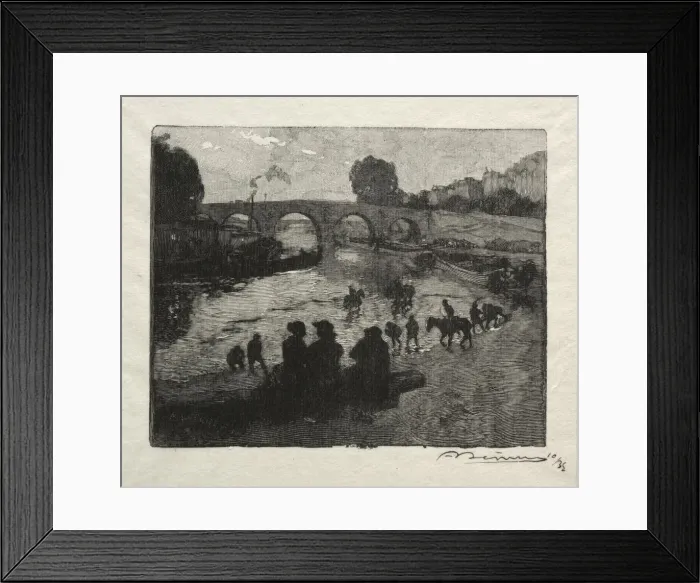 Framed Print : LAbreuvoir du Pont Marie. Creator: Auguste Louis Lepere (French, 1849-1918) Framed Print : LAbreuvoir du Pont Marie. Creator: Auguste Louis Lepere (French, 1849-1918)