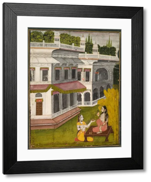 Framed Print : Lady and Her Confidante, c. 1800. Creator: Unknown Framed Print : Lady and Her Confidante, c. 1800. Creator: Unknown