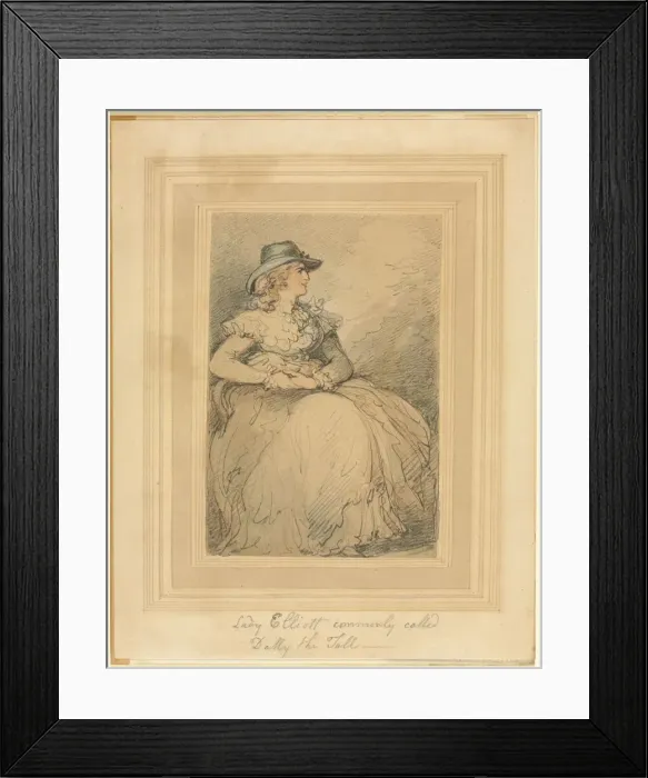 Framed Print : Lady Elliott, Commonly Called Dolly The Tall, 1775 / 1827. Creator: Thomas Rowlandson (British Framed Print : Lady Elliott, Commonly Called Dolly The Tall, 1775 / 1827. Creator: Thomas Rowlandson (British