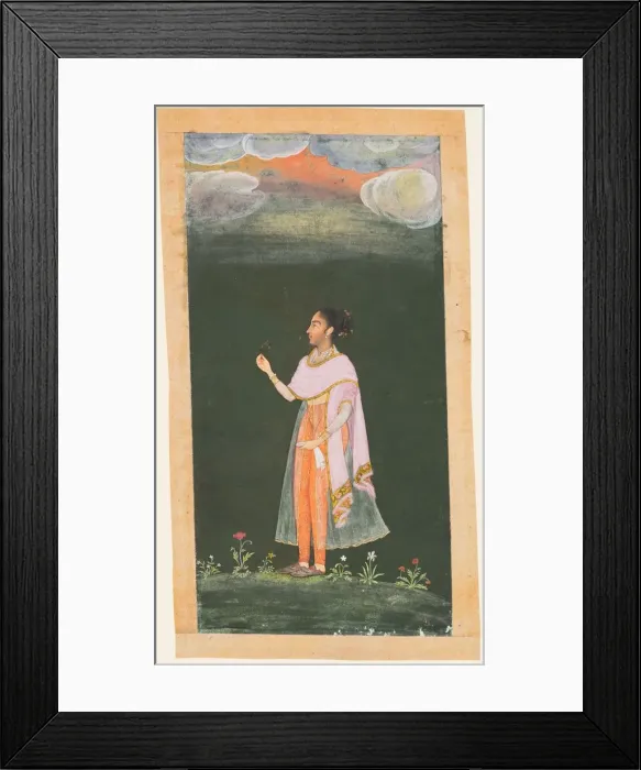 Framed Print : Lady Holding a Flower, c. 1670s-80s. Creator: Unknown