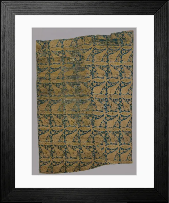 Framed Print : Lampas with compressed undulating vines, early 1600s. Creator: Unknown Framed Print : Lampas with compressed undulating vines, early 1600s. Creator: Unknown