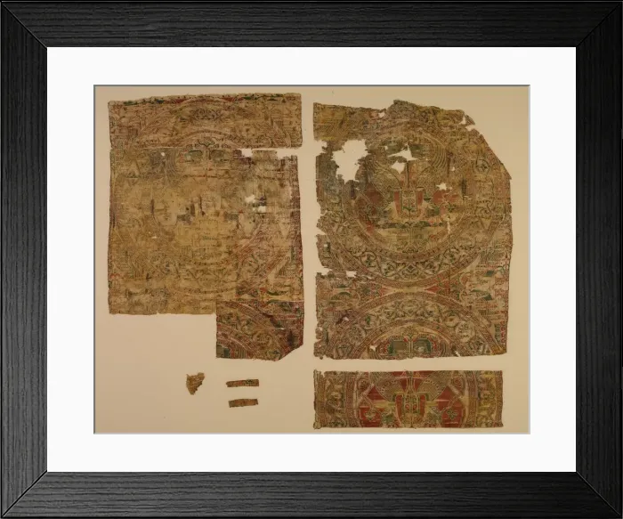 Framed Print : Lampas with confronted sphinxes in roundels, from the tomb of Saint Bernard Calvo, 1200-1243 Framed Print : Lampas with confronted sphinxes in roundels, from the tomb of Saint Bernard Calvo, 1200-1243