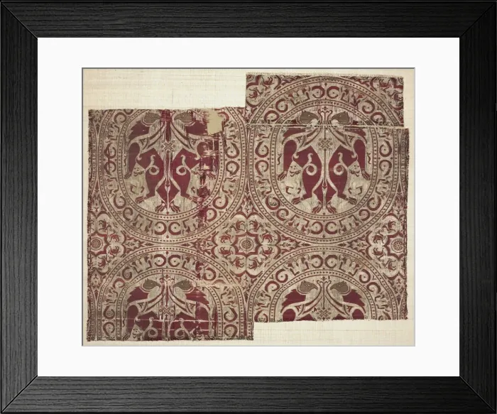 Framed Print : Lampas with griffins in roundels, from the Reliquary of Saint Librada in Siguenza Cathedral Framed Print : Lampas with griffins in roundels, from the Reliquary of Saint Librada in Siguenza Cathedral